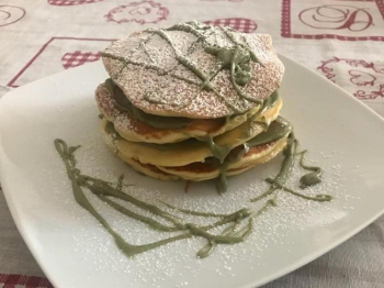 pancakes con crema al pistacchio