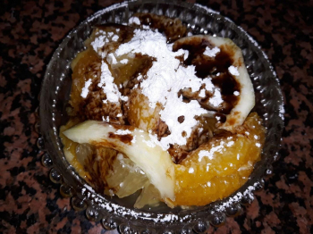 Arance e limoni con aceto balsamico e zucchero a velo