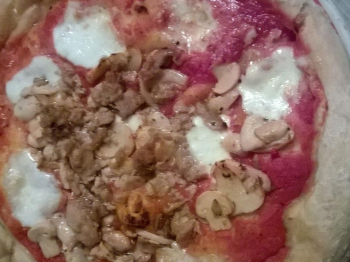 pizza tonda ai funghi
