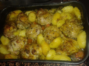 Pollo al forno con patate
