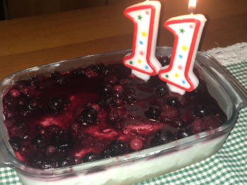 Cheesecake classica con salsa ai frutti di bosco