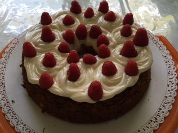 Angel food cake con cioccolato bianco