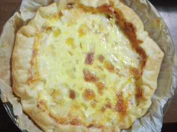 Torta salata zucca, pancetta e scamorza