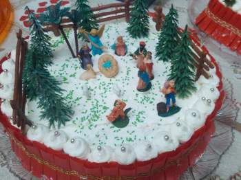 torta di natale con presepe