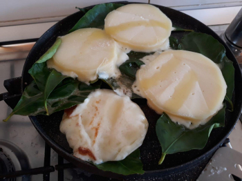 Scamorza su foglia di limone