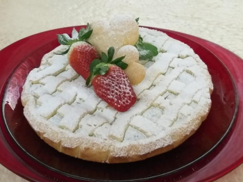 Crostata con crema al pistacchio