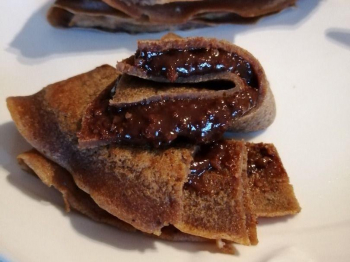 Crepes al cacao con nocciolata