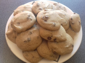 Biscotti cioccolata e uvetta con farina di teff