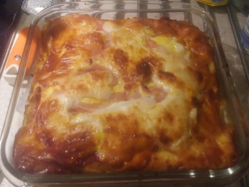 Sformato di pane bianco e prosciutto
