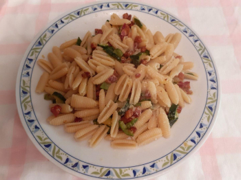 gnocchetti sardi zucchine e pancetta