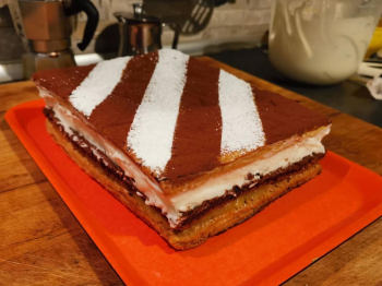 Torta Diplomatica con Cacao, Crema Frangipane e Crema al Latte