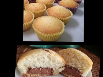 Muffin al profumo di cocco ripieni di cioccolato