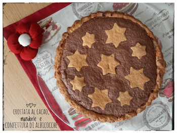 Crostata al cacao e mandorle con confettura di albicocche