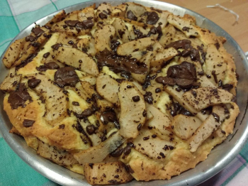 Torta cremosa mele e cioccolato