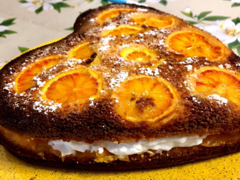 Torta rovesciata all’ arancia 🍊 con crema all’ arancia e panna 🍰