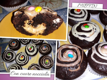 Muffin Cacao e cuore alla Nocciola