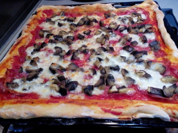 Pizza Alta Bresaola, Stracciatella e Melanzane