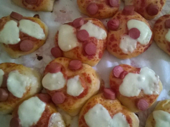 pizzette a forma di cuori