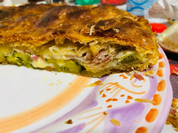 Rustico con zucchine, scamorza e pancetta !!🥒💜