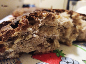 Pane al burro con noci e uvetta
