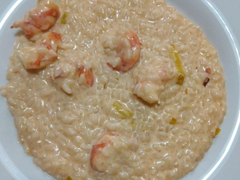 Risotto prosecco,scampi e mascarpone