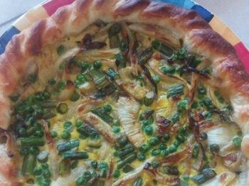 Torta salata piselli,asparagi e finocchi