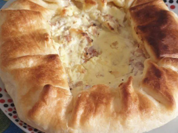 Quiche con ricotta e pancetta