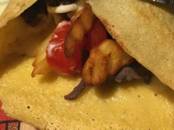 Crepes con sfilacci di cavallo