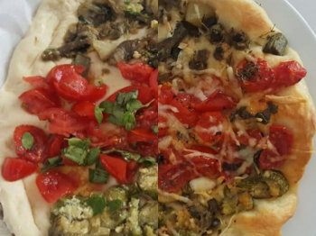 Pizza ortolana tricolore