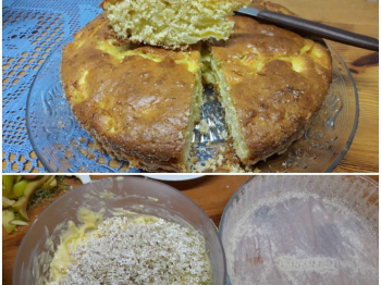 Torta di mele e fiori di sambuco