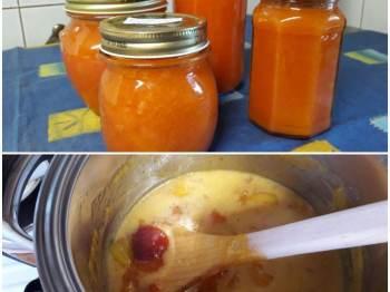 Confettura di pesche noci, albicocche e amaretto