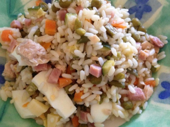 Insalata di riso con le verdure del mio orto