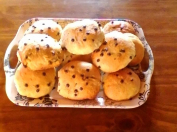Panini soffici con gocce di cioccolato