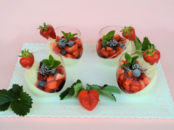 Panna cotta con fragole
