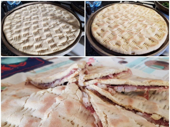 Torta al testo con prosciutto