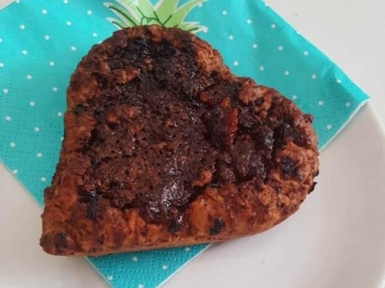 Crostatine di frolla al cacao, arancia e fondente