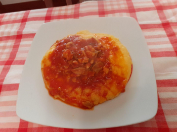 Polenta con funghi porcini e maiale
