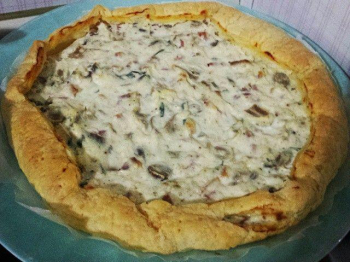Torta salata con ricotta, Praga e Champignon