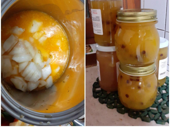Confettura di pere , arance e cioccolato