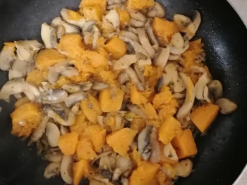 Funghi e zucca in agrodolce