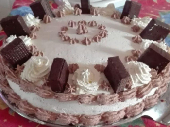 Torta alla panna montata 🍚 🥧 bicolore con wafer 🍦