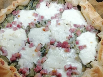 Torta salata zucchine stracchino e pancetta