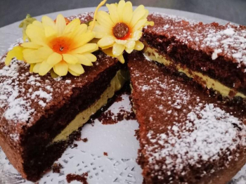 Torta versata cacao e pistacchio