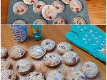 Muffins fragole e vaniglia