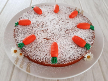 TORTA ALLE CAROTE CON FARINA DI RISO E GOCCE DI CIOCCOLATO