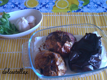 cipolle e melanzane cotte al forno