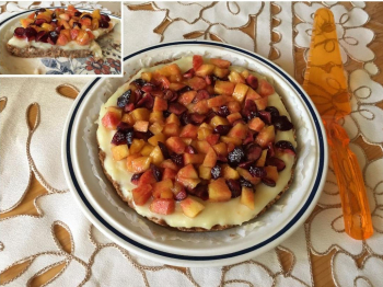 Crostata veloce Pesca rossa e Ciliegie