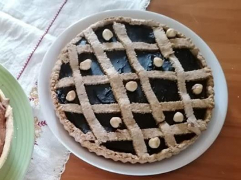 CROSTATA DI FROLLA INTEGRALE AL MIELE E CREMA AL CIOCCOLATO