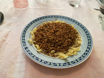 Pasta con le lenticchie e curry