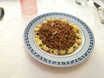 Conchiglie con le lenticchie e curcuma